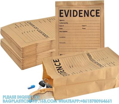 China Pack Paper Police Evidence Bags 9.45 * 5 * 3 Inch Crime Scene Paper Evidence Bag For Receipts for sale