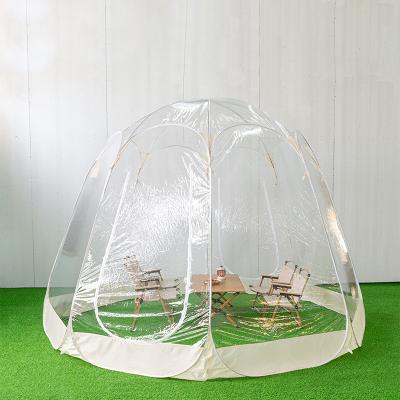 China Custom Made Outdoor Round Waterproof Round Garden Tent Luxury Hotel Clear Camping Tent Diagonal Tying Type for sale