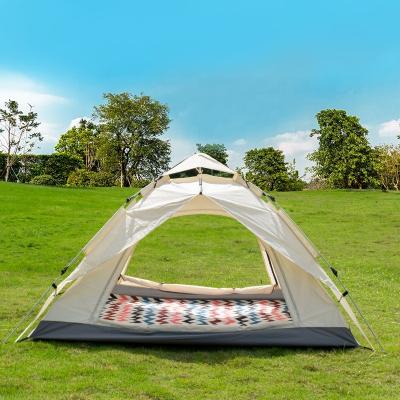 China Diagonal tying type high quality fabric double layers waterproof quick automatic outdoor camping tent for 3-4 person for sale