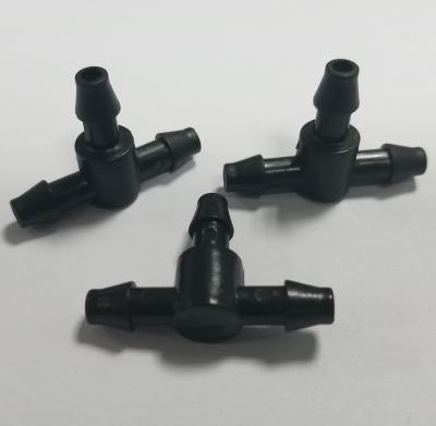 China Hose Connector For Garden Irrigation System Micro Plastic Barbed Tee 3/16 Inch Connector for sale