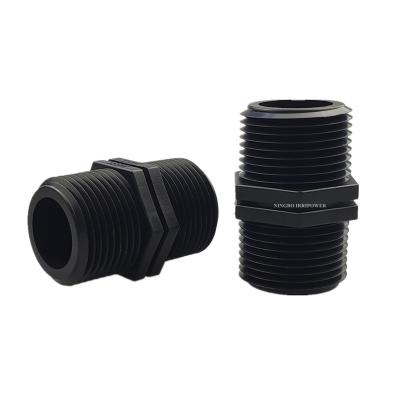 China Plastic Pipe Fittings Double Hex Plastic Threaded Nipple for sale