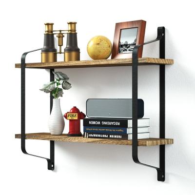 China Modern Stylish Home Decor Hotel Bathroom Shelves Living Room Furniture Wall Mount Shelf Metal Storage Floating Wood Brackets for sale