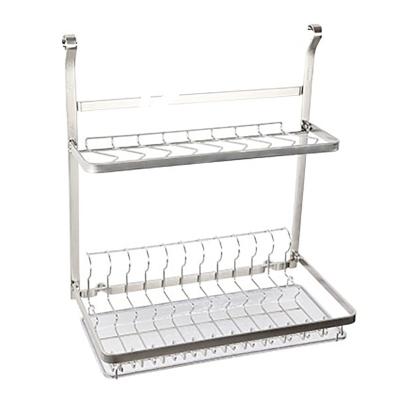 China High Quality Durable 304 Stainless Steel Double Decker Bus Dish Drainage Rack Solid Wall Mounted Foldable Dish Rack for sale