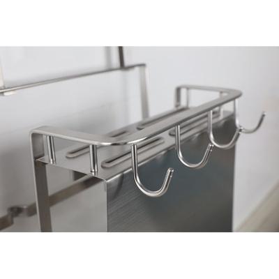 China Wall Mounted Durable Solid 304 Stainless Steel No Kitchen Organizer Rack Knife Chopper Storage Drill Rack for sale