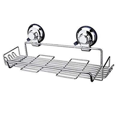 China High Quality Simplicity Solid 304 Stainless Steel Bathroom Kitchen No Suction Cup Drilling Shelf for sale