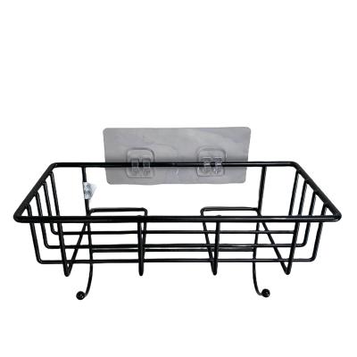 China High Quality Simplicity Solid Stainless Steel Wall Mounted Storage Rack No Drilling Bathroom Kitchen Shelf for sale