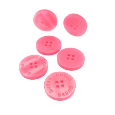 China Custom Great Quality Resin Washable logo workable four holes sewing button for gift for sale