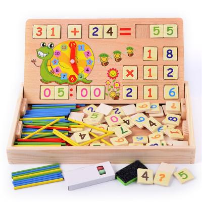 China Intellectual Development Toy Small Blackboard Multi Functional Educational Digital Computing Learning Wooden Box Teaching Math Kindergarten Toys for sale