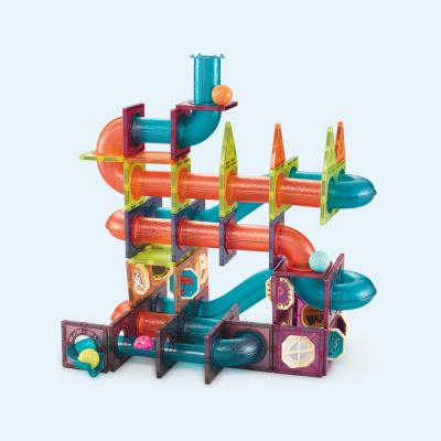 China Children's Educational Toy Magnetic Puzzle Block Marble Run Building Toy Intellectual Toy Puzzle Magnetic Puzzle-174p for sale