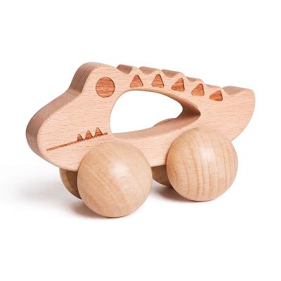 China High Quality Mini Cars Wooden Trolley Teether Portable Hand Bell Game For Kids for sale