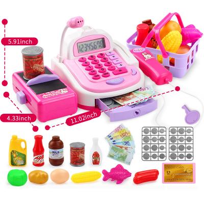 China High Quality Plastic Children Simulation Supermarket Vendor Position Game Machine Toy Cash Register Toy for sale