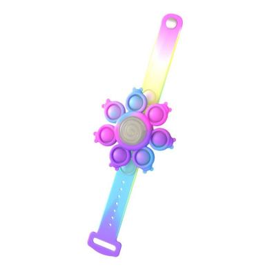 China Newest Design Silicone+PVC Push Bubble Noise Bracelet Wiggle Person Toys Wiggle Lightweight Spinner Bracelet for sale