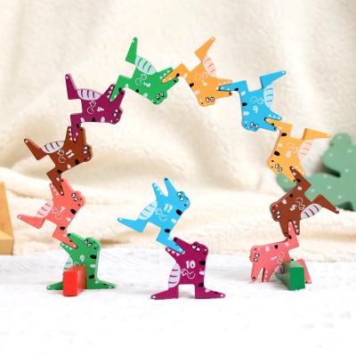 China Expand Creativity Crocodile Building Balance Block Wooden Game Stacking Education Wooden Toy Sets for sale