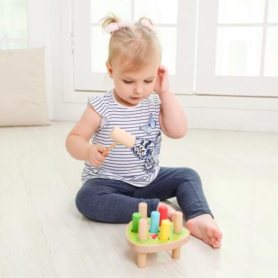 China Improve Child's Ability Manual Children Montessori Play Beat-a-mole Toy Kids Educational Game Baby Wooden Toy for sale