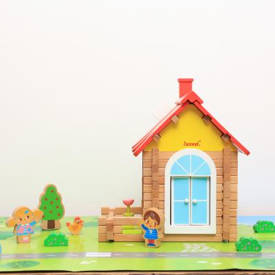 China Toy Factory Wholesale Kids Educational Toy Wooden Building Blocks Sets Doll Room Educational Toys for sale