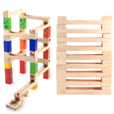 China The Race Track Toy Kids Educational Toy Marble Building Block Maze Toy Race Track Wooden Toy for sale