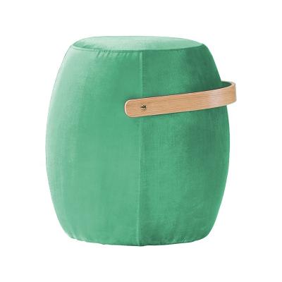 China Nordic Creative Wooden Bucket Stool Round Designer Storage Stool For Living Room for sale