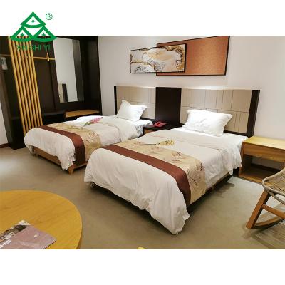 China XSY- L95 Practical Wooden Apartment Furniture Four Star Hotel Bedroom Furniture Eco-Friendly With Double Height Bed And Open Wardrobe for sale