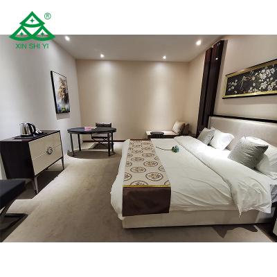 China Eco-friendly guest hotel king bed XSY- L84 bedroom furniture with high quality mattress and leather sofa cover for sale