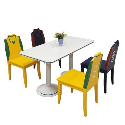 China China Supplier Solid Wood Custom Restaurant Table and Chair Set Restaurant Furniture for Soccer-Themed for sale