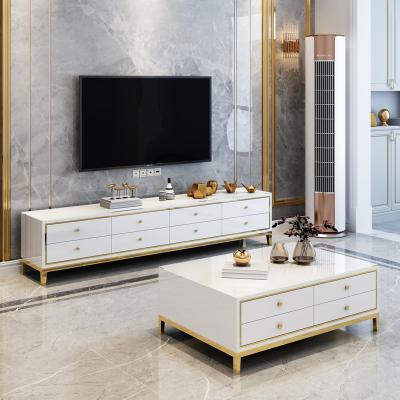 China Fashion Anti-corrosion Design TV Stand Customized /Living Room TV Cabinet with s/s Base Style Luxury /TV Unit with High Glossy Finish for Sale for sale