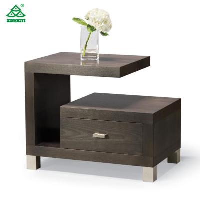 China Hot sale solid wood modern MDF top nightstand with drawers like style for hotel bedroom for sale