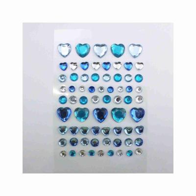 China Festival Holiday Finger Decoration Waterproof Shape Acrylic Stickers Heart Acrylic Sticker For Kids for sale