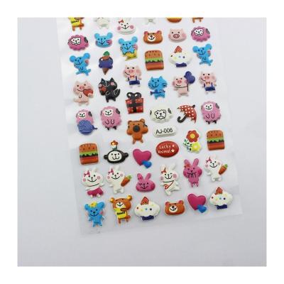 China DIY Custom Cute Puffy Animals Sticker Soft Eco-Friendly Puffy Puffy Stickers 3D Stickers For Kids DIY for sale