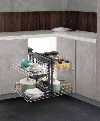 China New Product Modern Hot Kitchen Monster Basket Pull-Out Corner Storage Basket With Soft-end Slide for sale