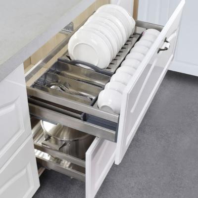 China Modern Stainless Steel Kitchen Drawer Basket With Dish Function Pull Out Kitchen Base Cabinet for sale