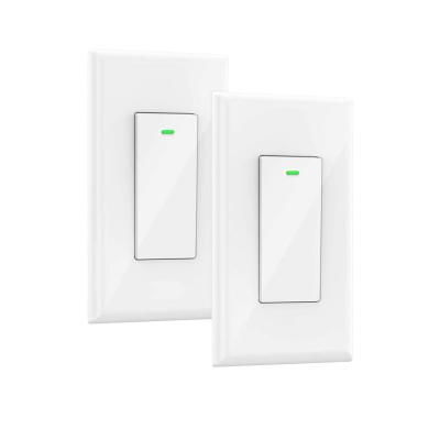 China Control+Voice APP control 1gang USA standard wall 110v smart wifi switches universal wireless remote control lamp switch for sale