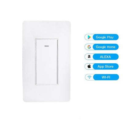 Κίνα App Control+Voice Control 2021 Electric Push Button 220v New Us Standard Smart zigbee 1gang/2way wifi timer switch work with Amazon Alexa Google προς πώληση