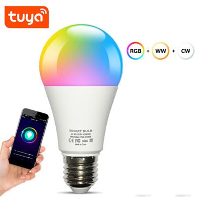 China Desktop moderno remoto tuya google alexa voice control foco led smart rgb cw bombilla smart wifi bulb for sale