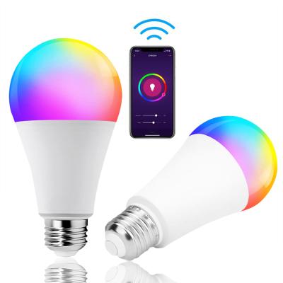 China Desktop 220v Google Alexa voice control e27 9w smart wifi tuya ampolletas inteligentes rgbcw led bulbs for sale