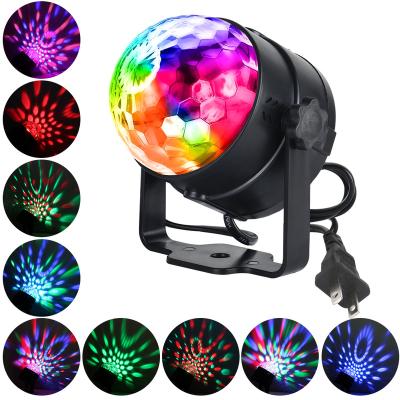 China Disco 3W RGB LED Stage Lights EU/USA Sound Activated Disco Lights Rotating Ball Lights For Xmas Home KTV Wedding Show Bar for sale