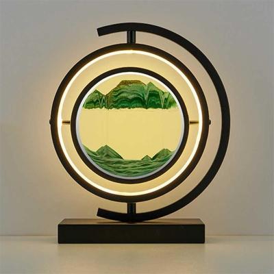 China China 18W 3D Rotating Movable Sand Art Table Lamp Quicksand Light with Remote Control for Home Decoration for sale