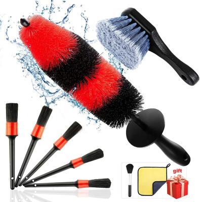 China ABS EU Warehouse Ship Delivery of 11 Piece Car Wheel and Tire Detail Brush Car Cleaning Tool Kit for sale