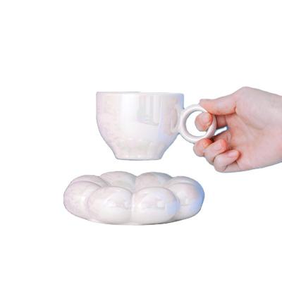 China Sustainable Upclay Cup Kit In Macaron Colors Giveaways Gifts For Friends Cups Cloud Ceramic Decoration Custom Mugs With Logo for sale