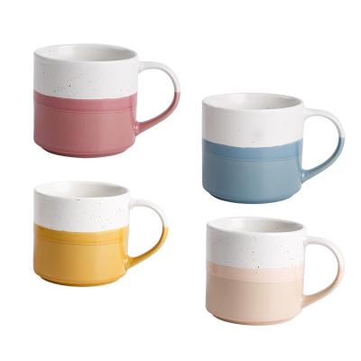 China Sustainable Microwave Safe Dipped Mug Glaze With Speckle Morning Cup Of Tea Or Coffee Mug for sale