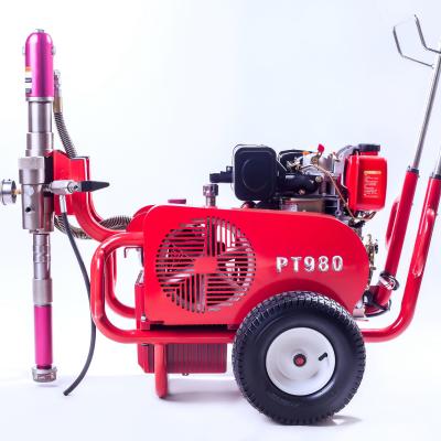 China Multiple Gun Diesel 9 HP Airless Paint Sprayer PT980 With Hydraulic Pump for sale