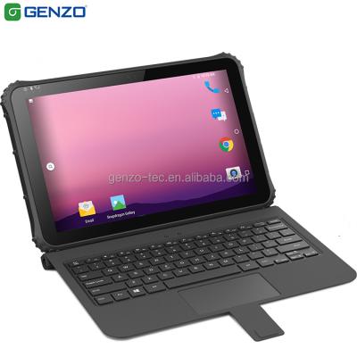 China GENZO Waterproof 12 inch Android Rugged Tablet Industrial Computer with Built-in 4G Keyboard 1/2D RS232, RJ45 for sale