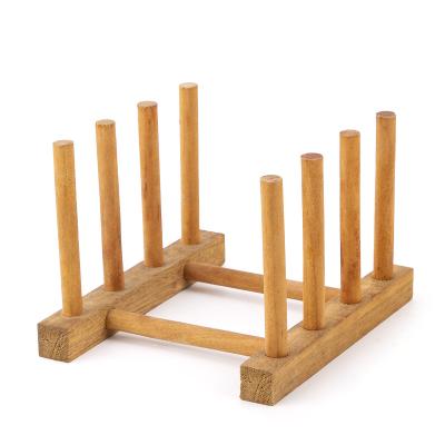 China Wholesale Viable Dish Dish Cup Bowl Racks Racks Bamboo Wooden Dish Rack For Storage Home Organization for sale