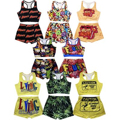 China Wholesale Women Viable 2 Piece Character Snack Shorts Pajama Set for sale