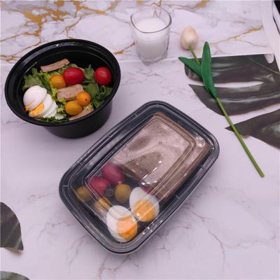 China Minimalist Takeaway Food Hot Delivery Packaging Black Environmentally Friendly Food Storage Disposable Food Packing Containers for sale