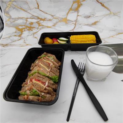 China Minimalist Rectangular Disposable Plastic Container Food Container Disposable Food Containers CompartmentRound Plastic for sale