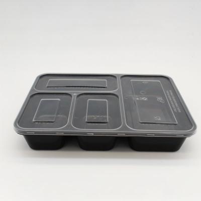 China Minimalist Disposable Lunch Box 3 Compartment Food Bowl Takeaway 2 Compartment Disposable Plastic for sale