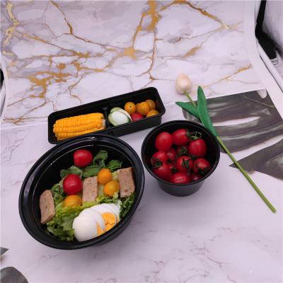 China Minimalist Disposable Food Container Round Plastic Container Soup Takeout Box With Lid High Quality Disposable Food Grade Salad Boxes for sale