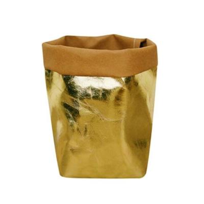 China Recyclable Washable Multifunctional Kraft Paper Bag Plant Flowerpot Storage Bag Home Reuse for sale