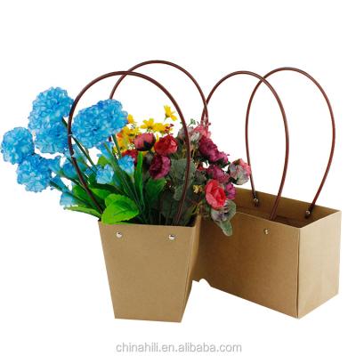 China Recyclable Waterproof Flower Kraft Paper Bags for sale