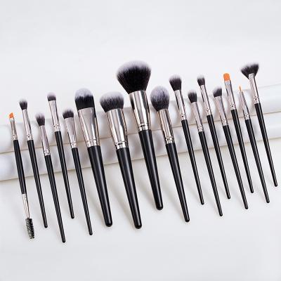 China Angular Blush 16 PCS Makeup Brush Set Black Makeup Brushes Full Makeup Brush Set for sale